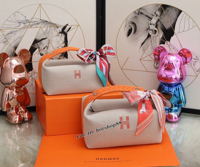 Hermes專櫃經典款手提女包 愛馬仕新配色飯盒包 Trousse Bride-A-Brace ttd1270